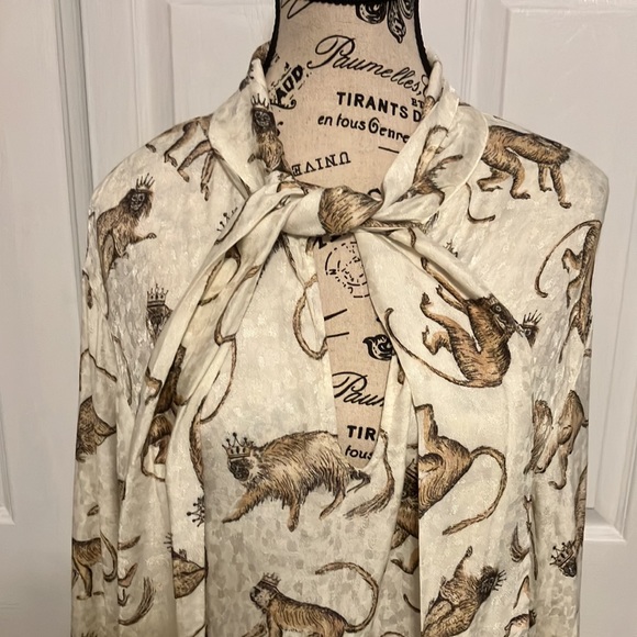 H&M Monkey print bow long sleeve shift dress - Picture 5 of 5